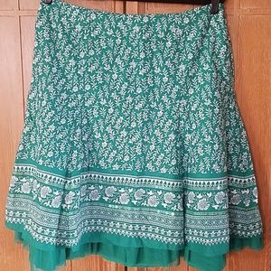 Green floral and sequin skirt by apt.9